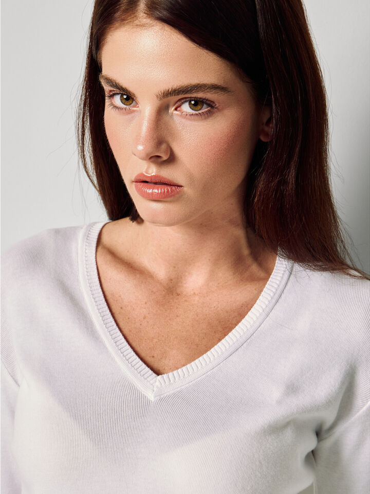 V NECK SWEATER L/S Femme image number 4